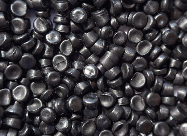 Pile of black plastic pellets